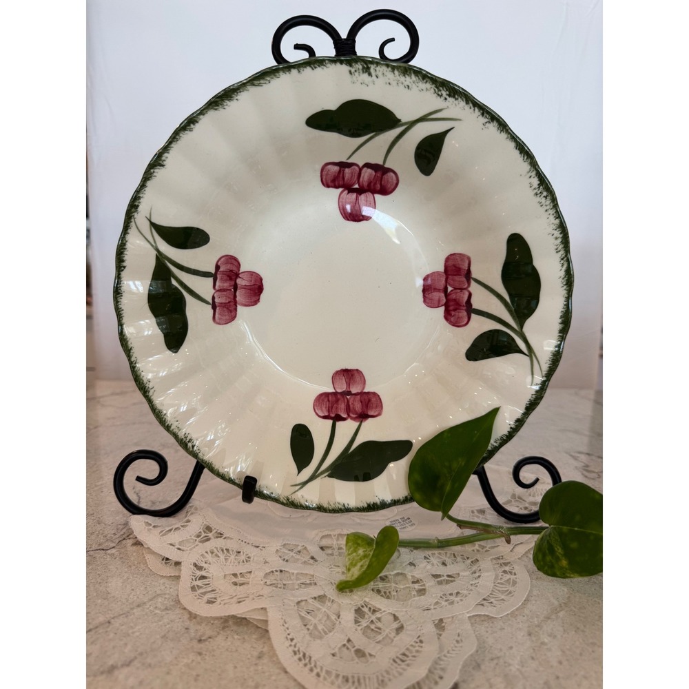 Blue Ridge Southern Potteries Hand Painted Crab Apple Serving Bowl 9.5" diameter